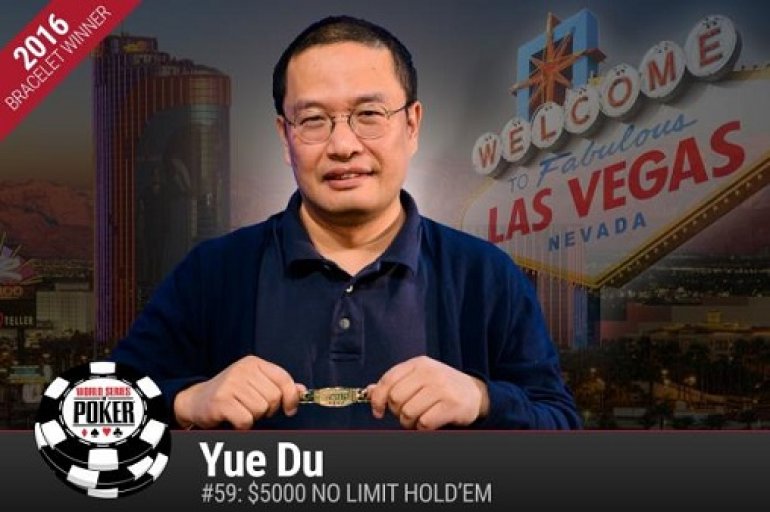 YUE DU WINS $5K NLHE GOLD BRACELET WSOP2016
